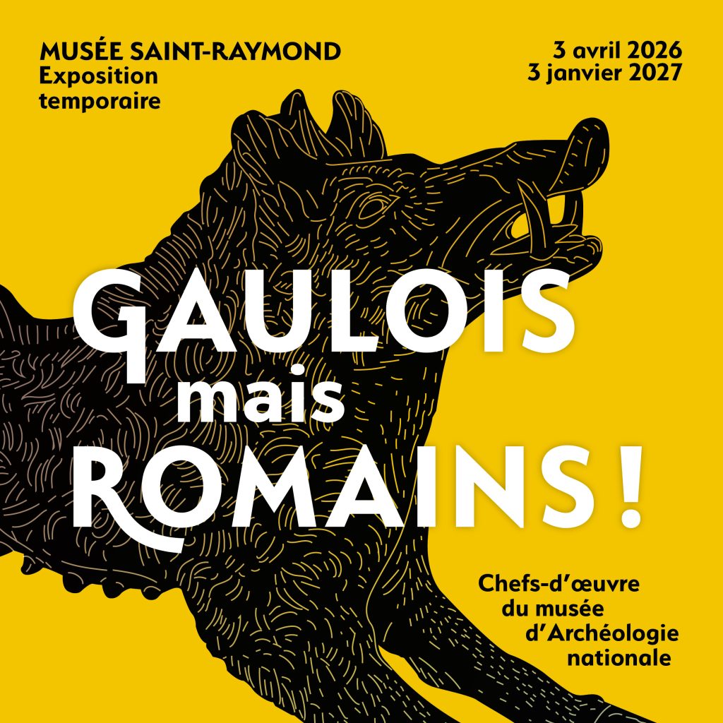 Visuel de l'affiche de l'exposition "Gaulois mais Romains ! Chefs-d'oeuvres du musée d'Archéologie nationale"
