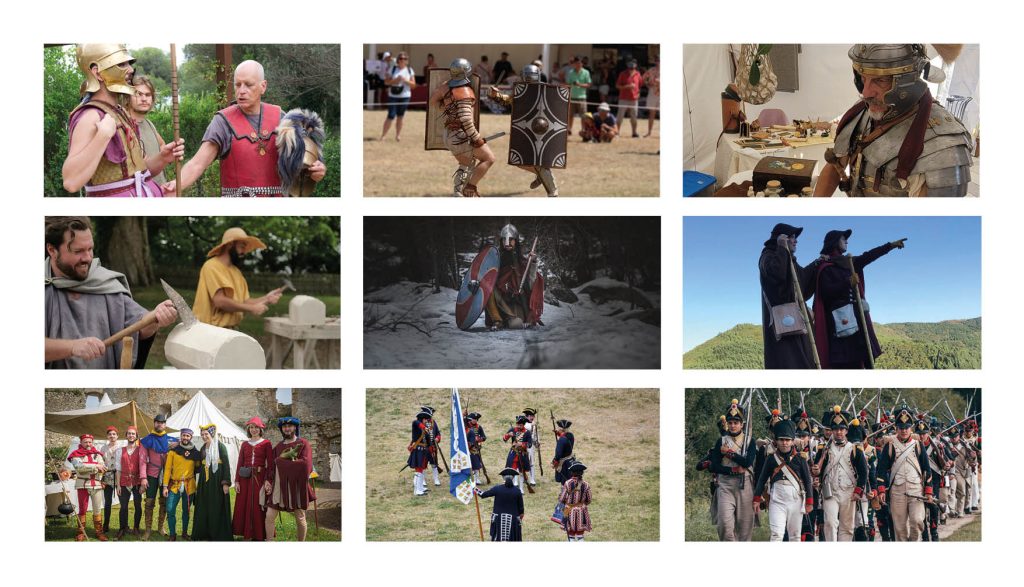 Photos présentant les différentes troupes de reconstitution historique présentent los du festival